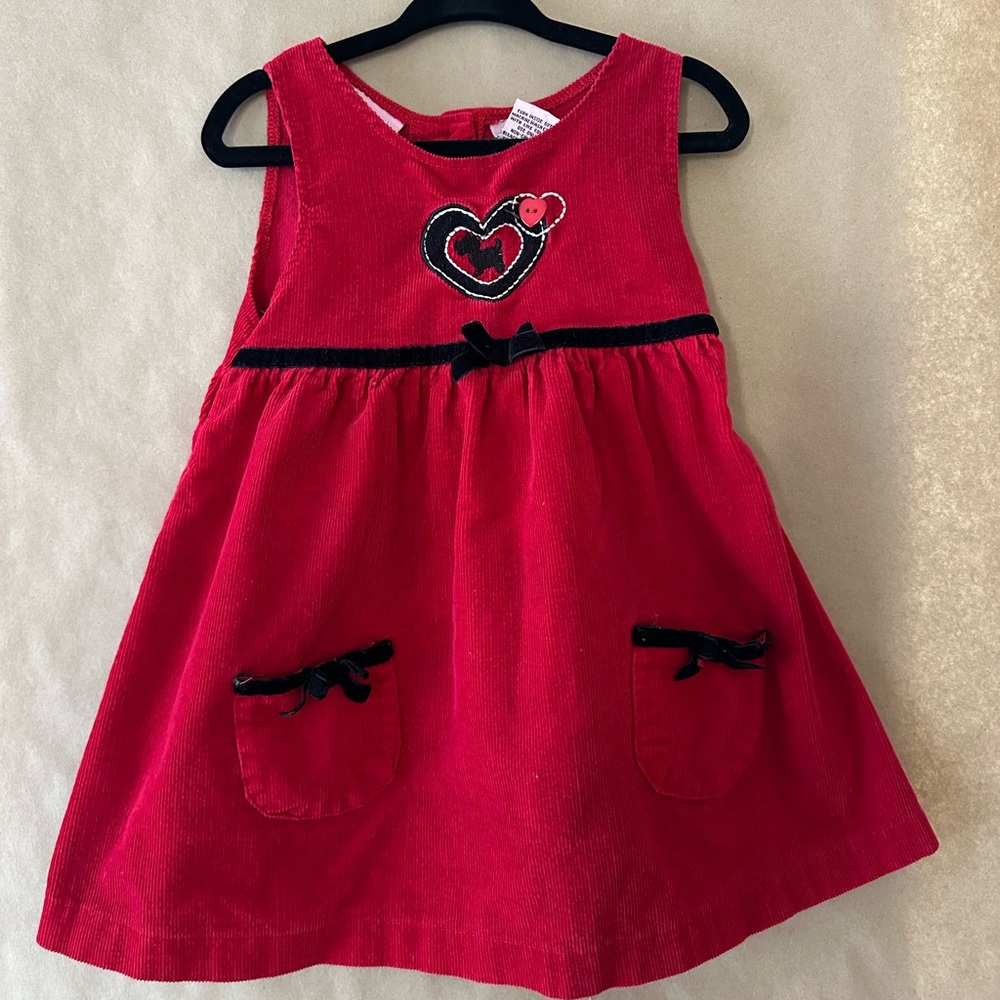 Vintage Corduroy Red Dress